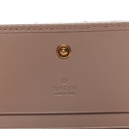 Gucci Calfskin Matelasse GG Marmont Card Case Wallet Porcelain Rose 6 of 11