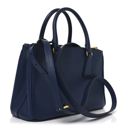 Prada Saffiano Lux Mini Galleria Double Zip Tote Bluette 4 of 16