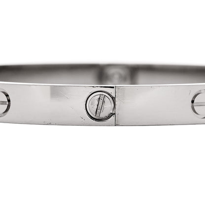 Cartier 18K White Gold LOVE Bracelet 19 6 of 9