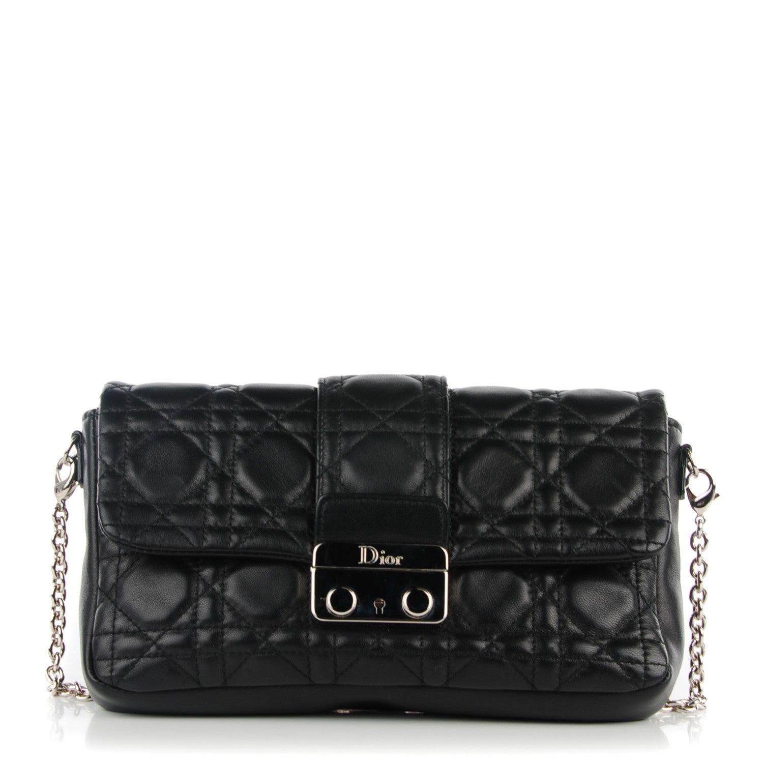 Christian Dior Lambskin Cannage New Lock Pouch Black 1 of 6