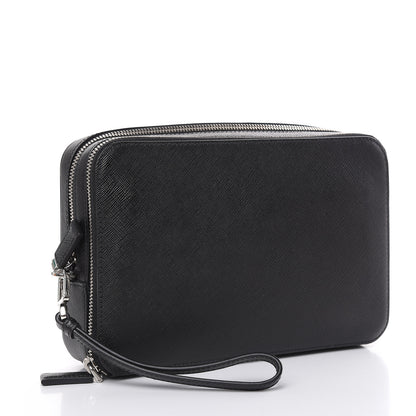 Prada Saffiano Travel Wristlet Bag Black 3 of 9