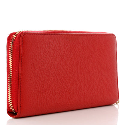 Gucci Pebbled Calfskin Soho Zip Around Wallet Red 3 of 8
