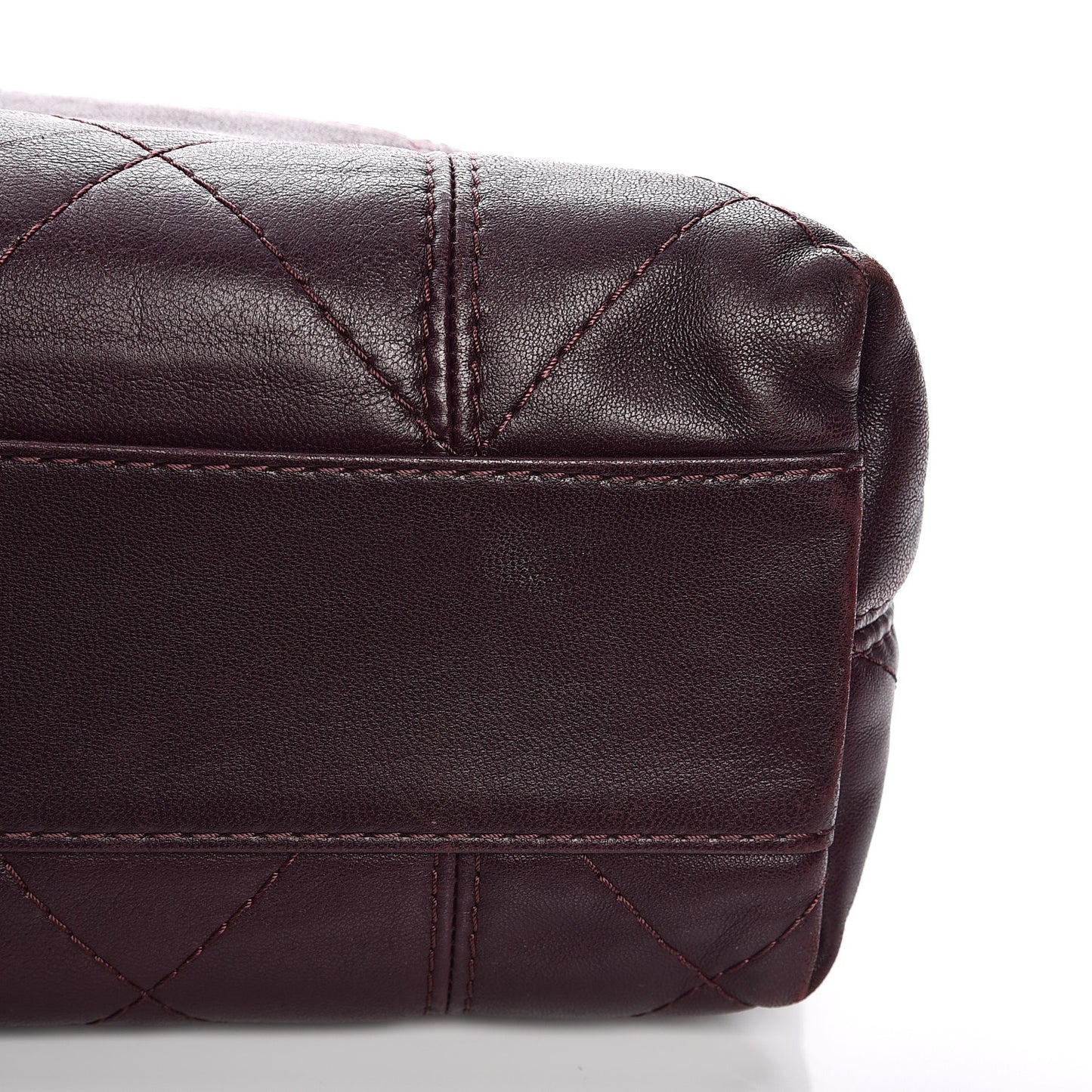 Lambskin Quilted Large Soft Touch Flap Burgundy