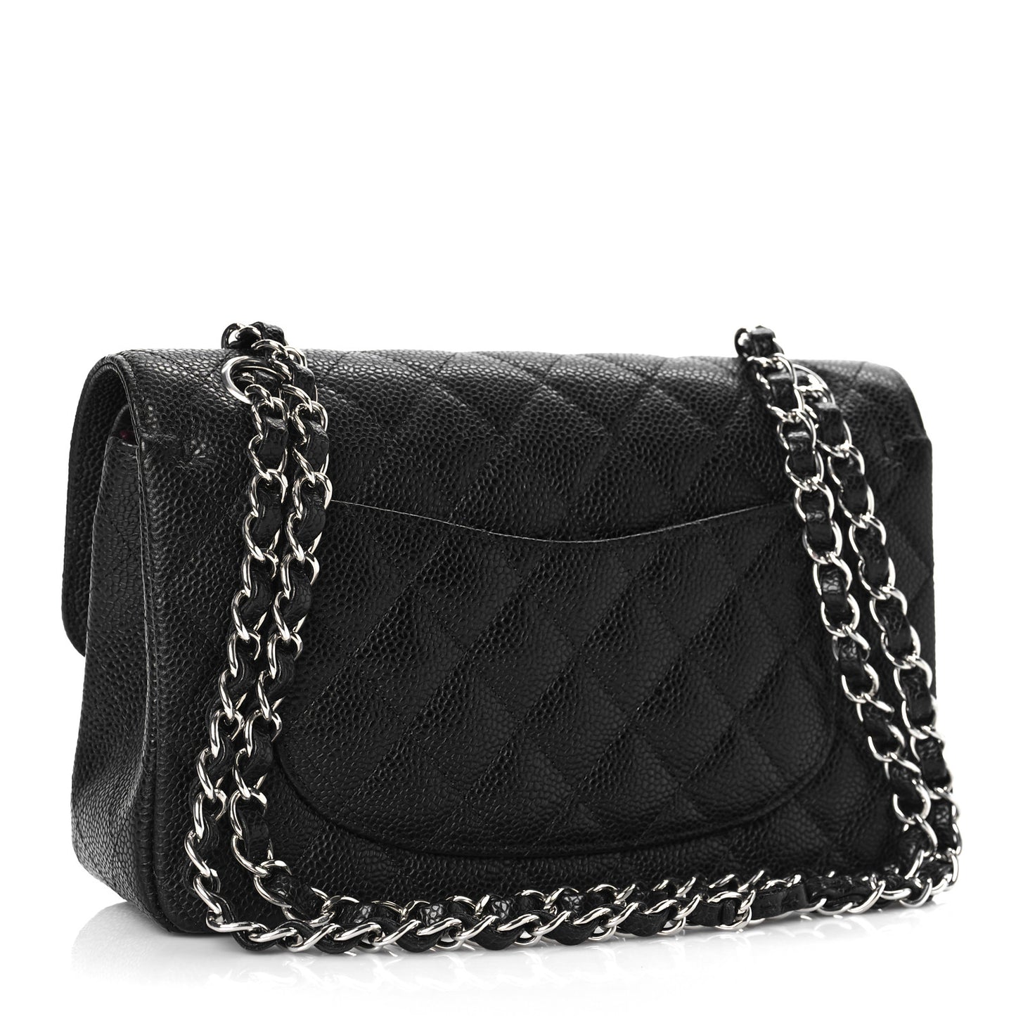 Caviar Quilted Small Double Flap Black