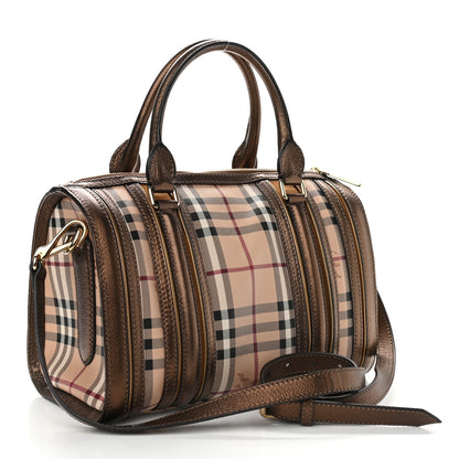 Burberry Haymarket Check Medium Alchester Bowling Bag Bronze 3 of 14