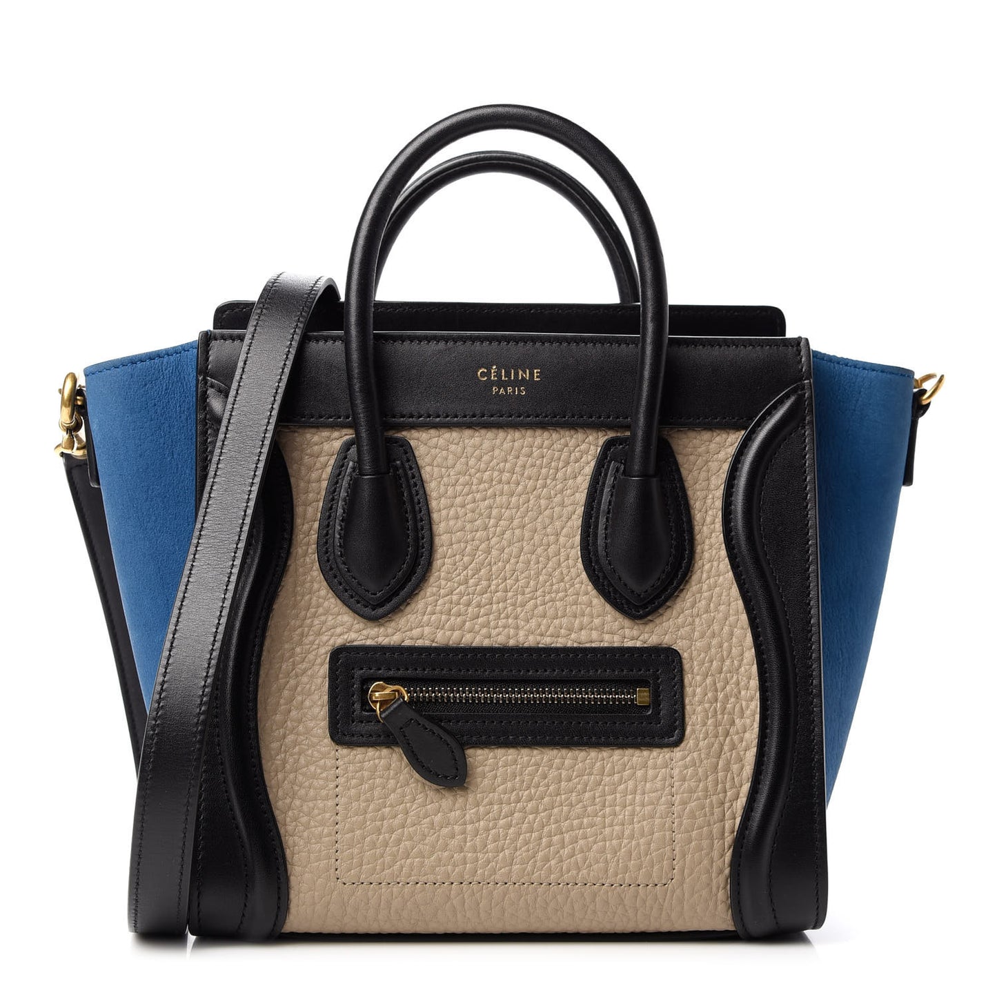 Elephant Calfskin Nano Tri-Color Luggage Beige