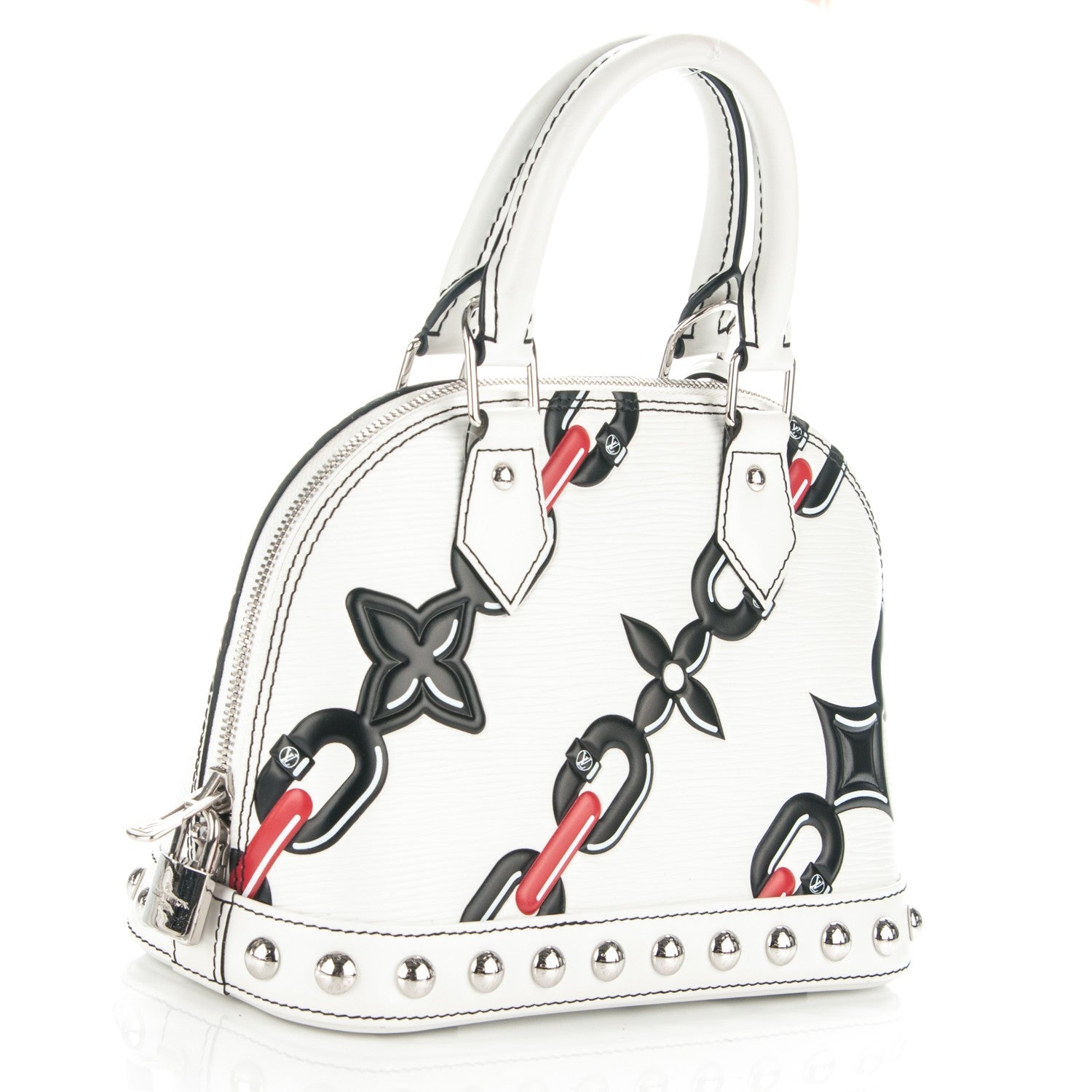 Louis Vuitton Epi Chain Flower Alma BB White 3 of 8