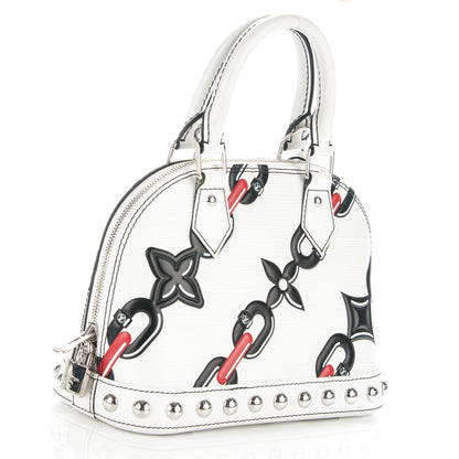 Louis Vuitton Epi Chain Flower Alma BB White 3 of 8