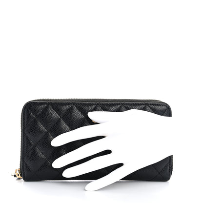 Chanel Caviar Quilted Large Gusset Zip Around Wallet Black 2 of 13