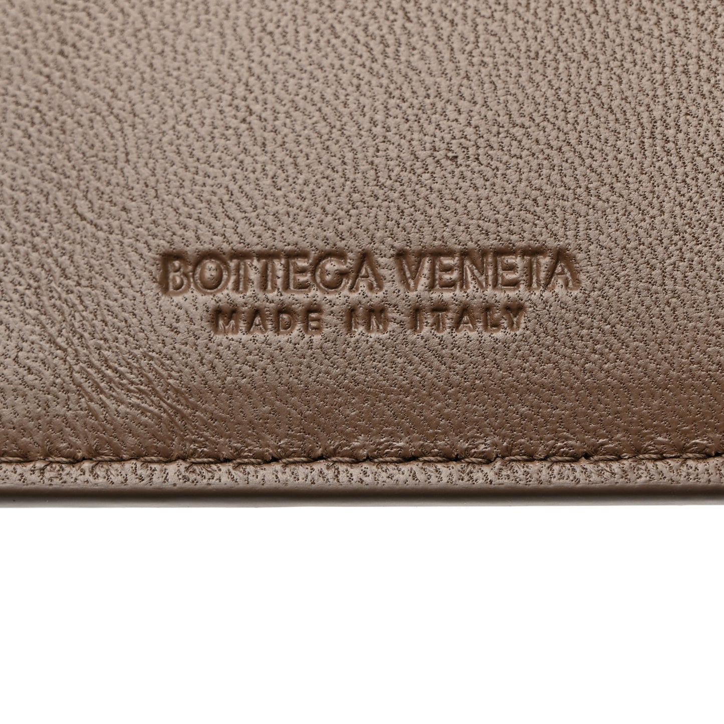 Nappa Intreccio Cassette Credit Card Holder Taupe Grey