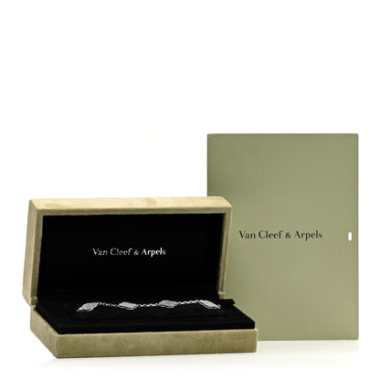 Van Cleef & Arpels 18K White Gold Mother of Pearl 5 Motifs Vintage Alhambra Bracelet 5 of 5