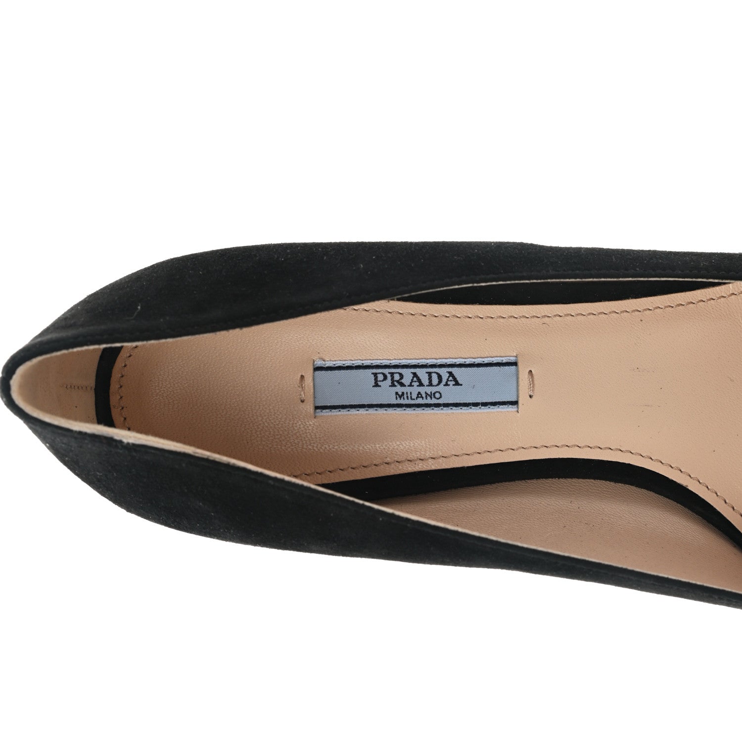 Prada Suede Pointed Toe Pumps 39 Black 6 of 8