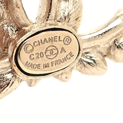 Chanel Strass Crystal Dazzling Wheat CC Earrings Gold 4 of 4