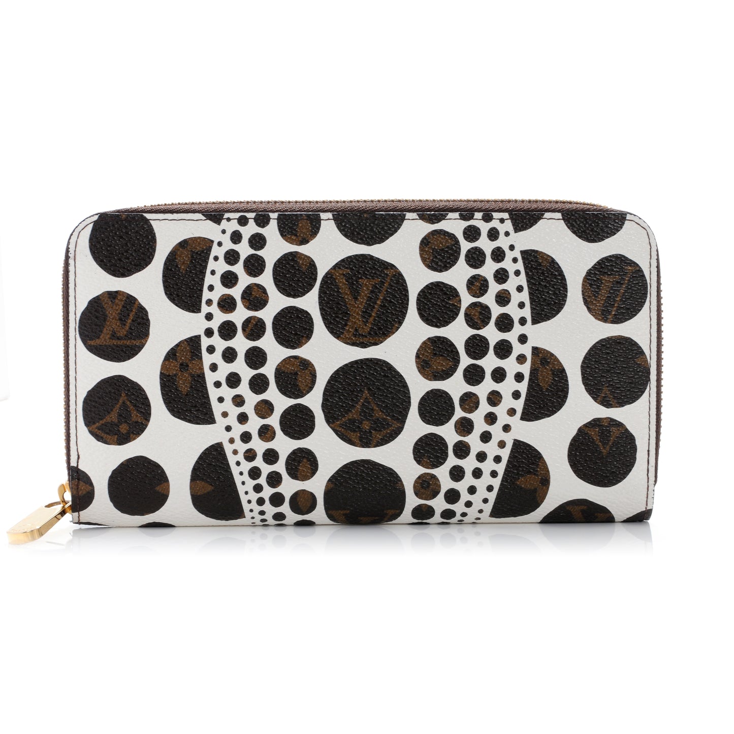 Monogram Kusama Pumpkin Dots Zippy Wallet White
