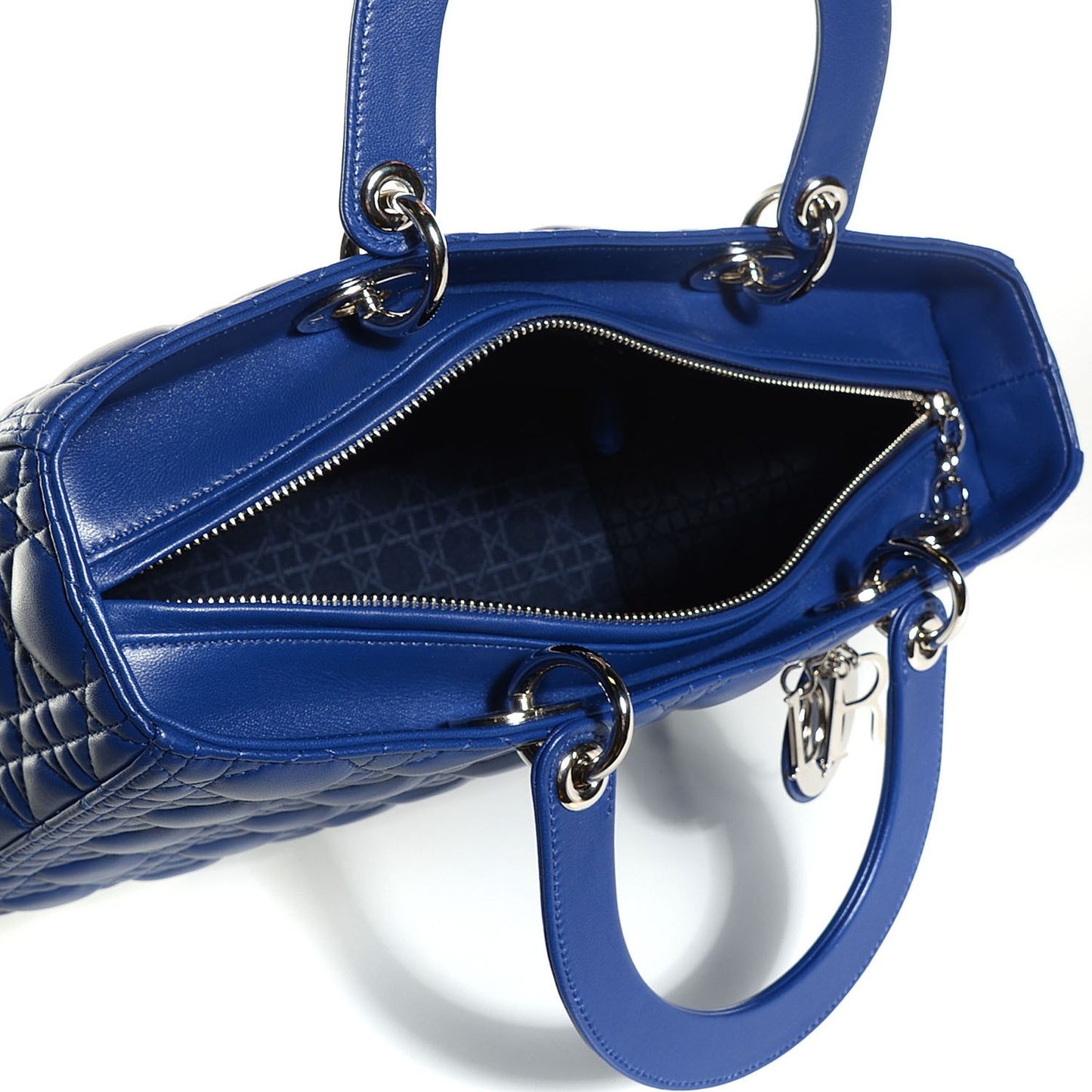 Lambskin Cannage Large Lady Dior Royal Blue