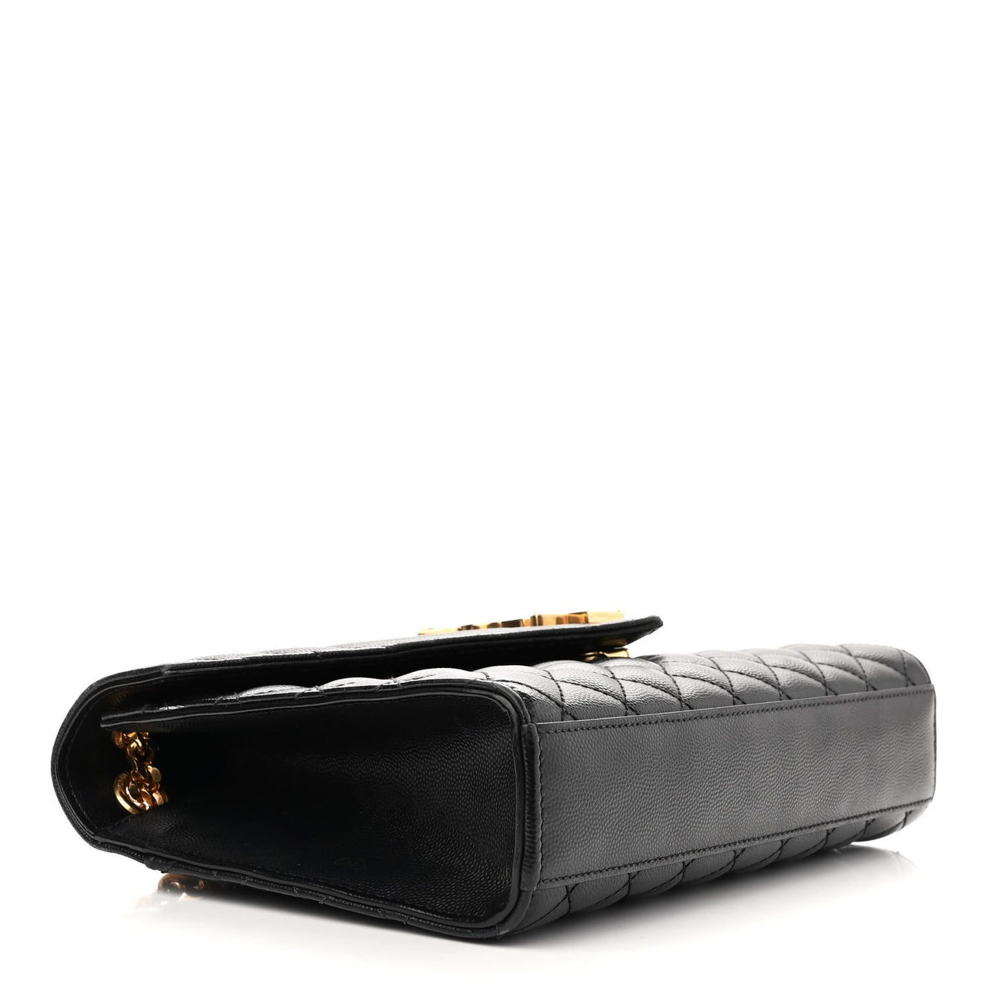 Grain De Poudre Textured Mixed Matelasse Triquilt Medium Monogram Satchel Black