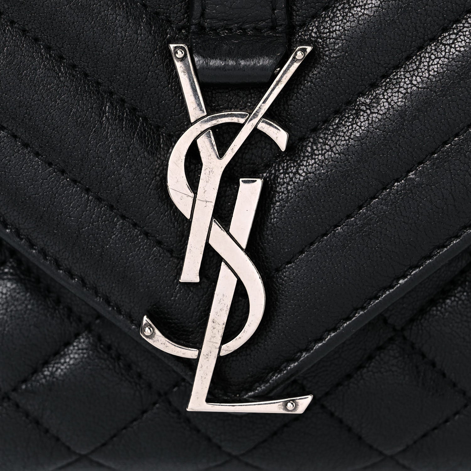 Saint Laurent Sheepskin Tri-Quilt Monogram Medium College Bag Black 16 of 16