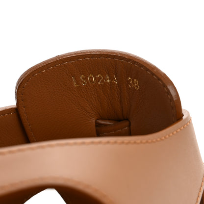 Louis Vuitton Calfskin Maya Flatform Sandals 38 Cognac 9 of 12