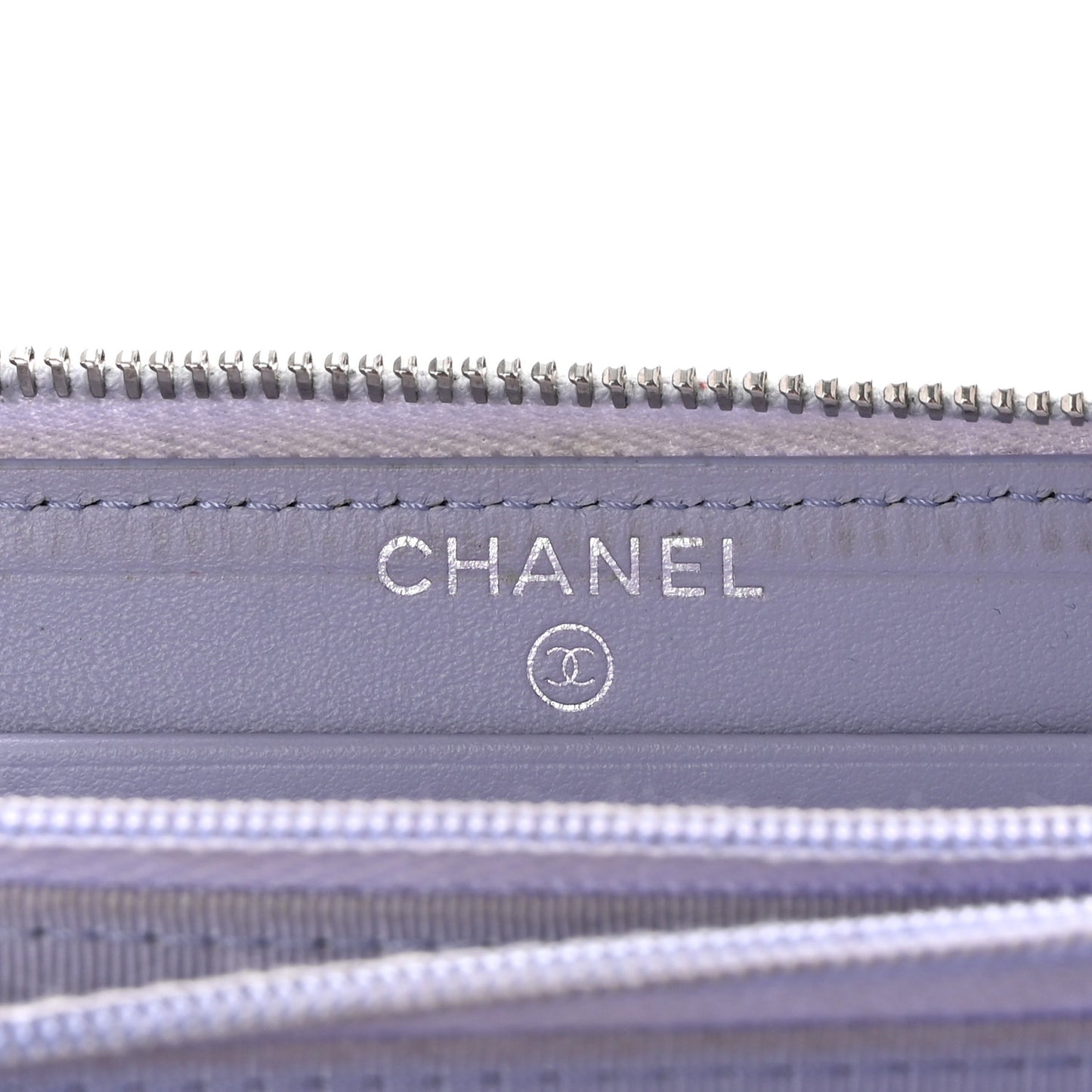 Caviar Quilted Medium Zip Around Wallet Light Purple