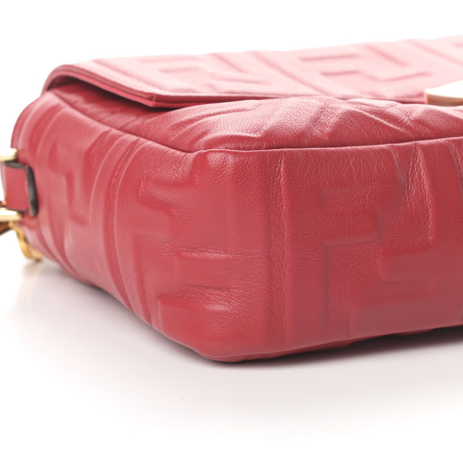Fendi Nappa FF 1974 Embossed Baguette Fragola 9 of 10