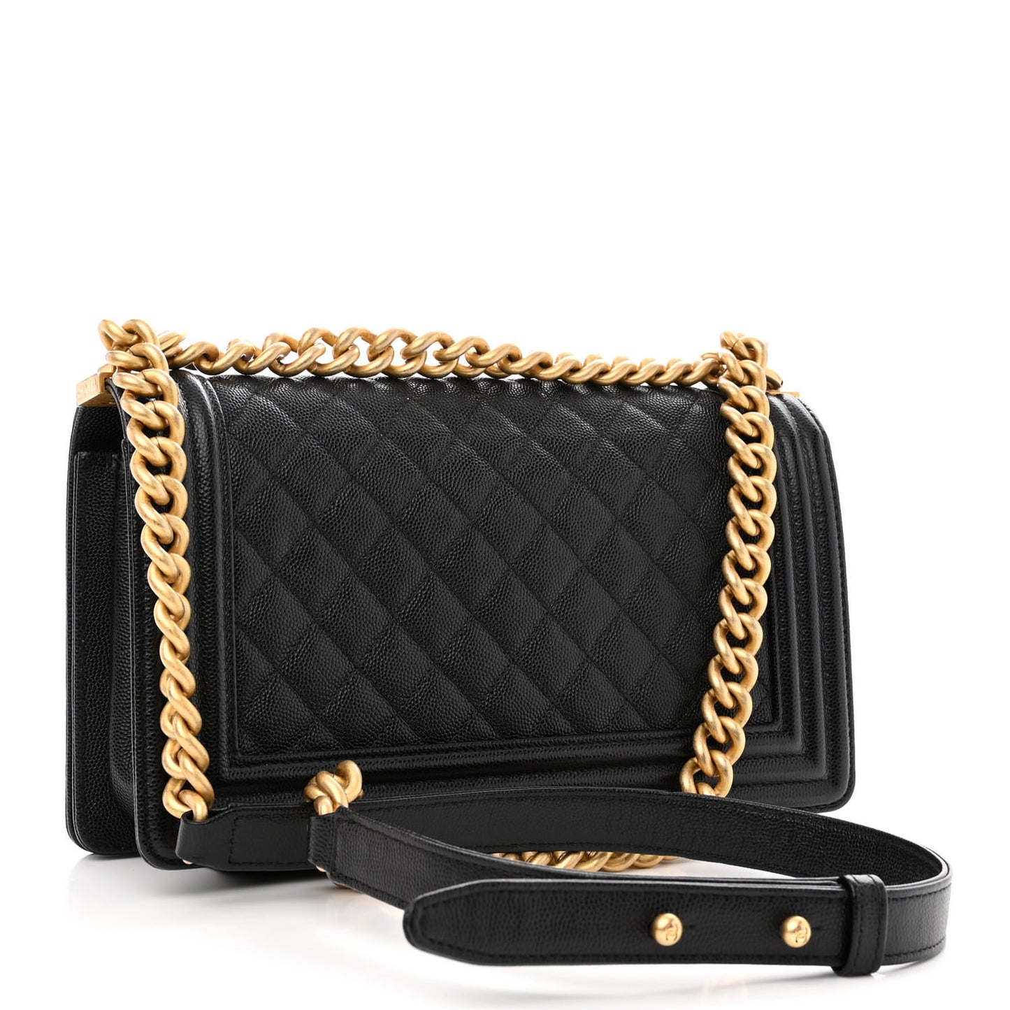 Caviar Quilted Medium Boy Flap Black