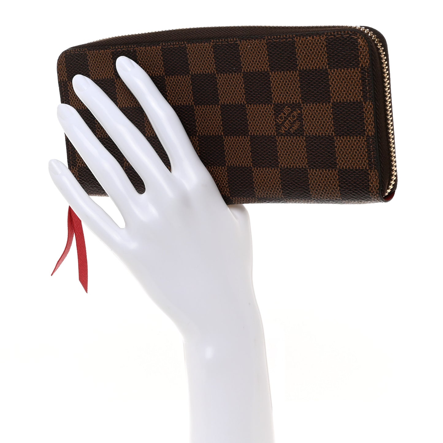 Damier Ebene Clemence Wallet Cherry