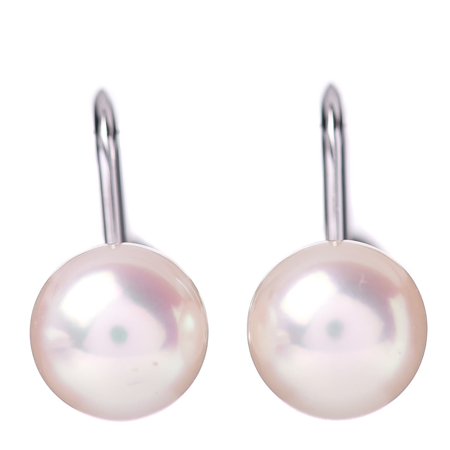 Mikimoto 14K White Gold Akoya Pearl 8mm Screw Back Earrings 1 of 4