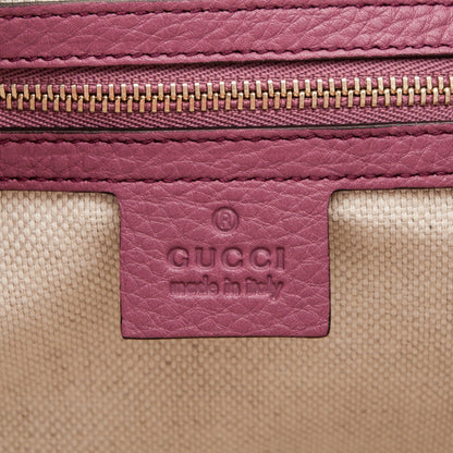 Gucci Pebbled Calfskin Medium Soho Chain Shoulder Bag Peonia Flower 6 of 7