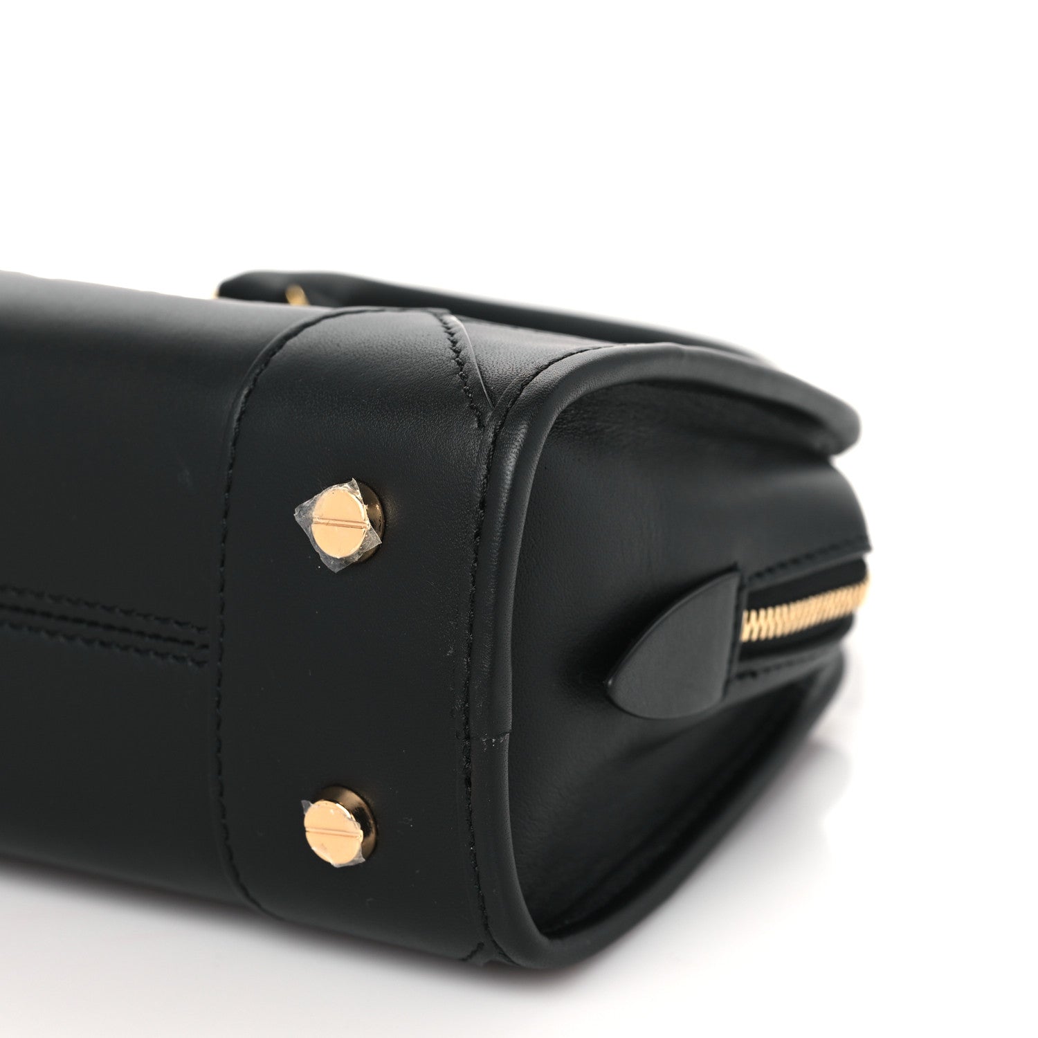 MCM Calfskin Mini Aren Boston Bag Black 8 of 8