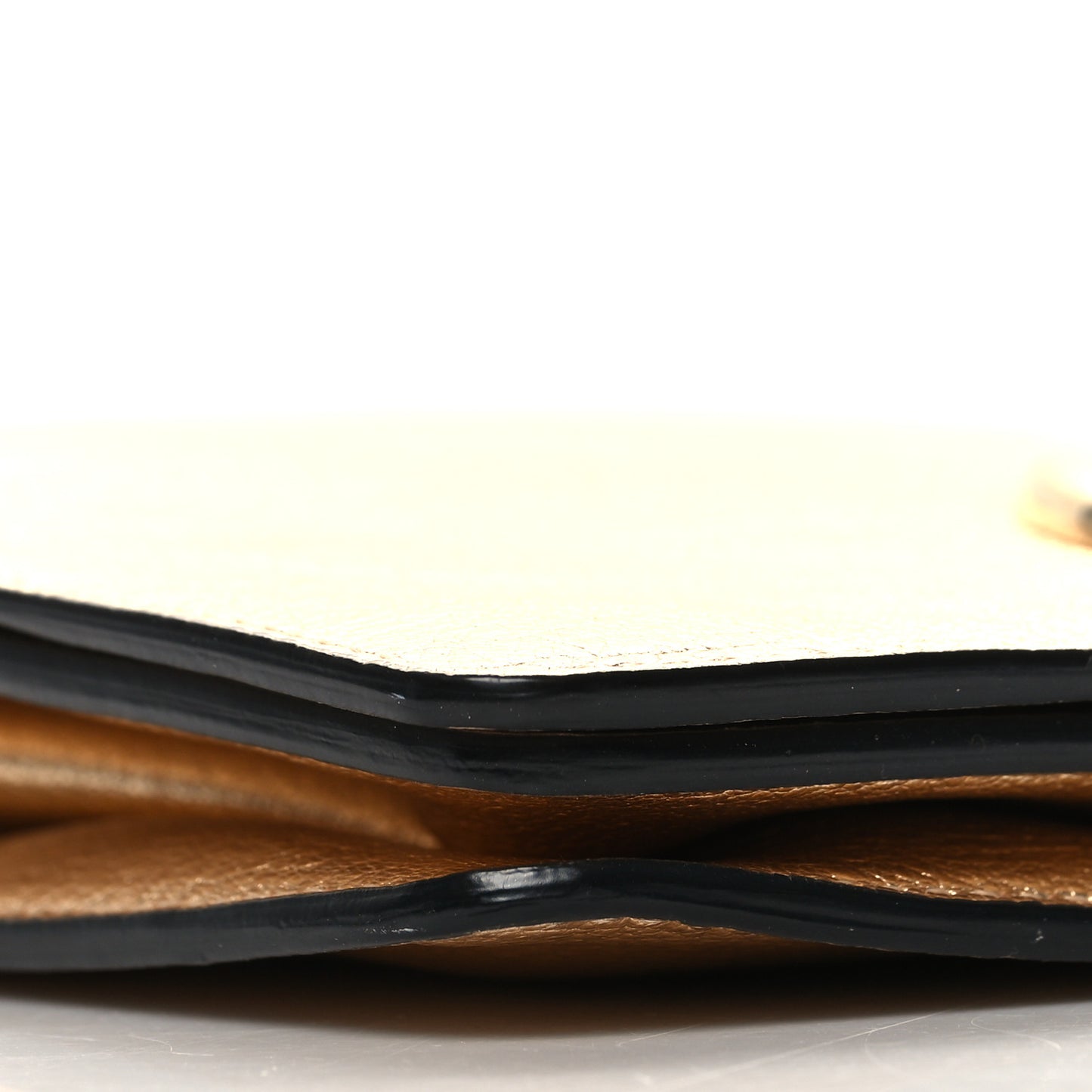 Metallic Grained Calfskin Gabrielle Gold Chestnut