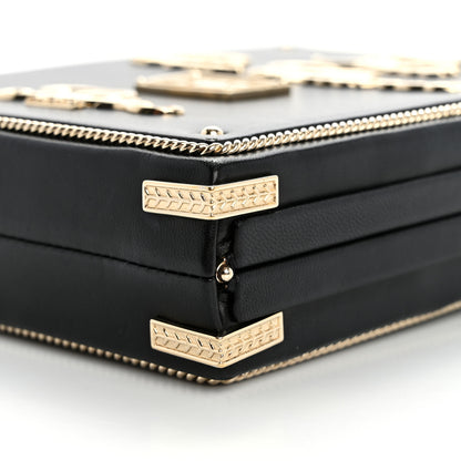 Chanel Lambskin Room Card Minaudiere Evening Bag Black Gold 10 of 13