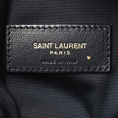 Saint Laurent Wool Calfskin Rive Gauche Bucket Bag Black Gold 7 of 11
