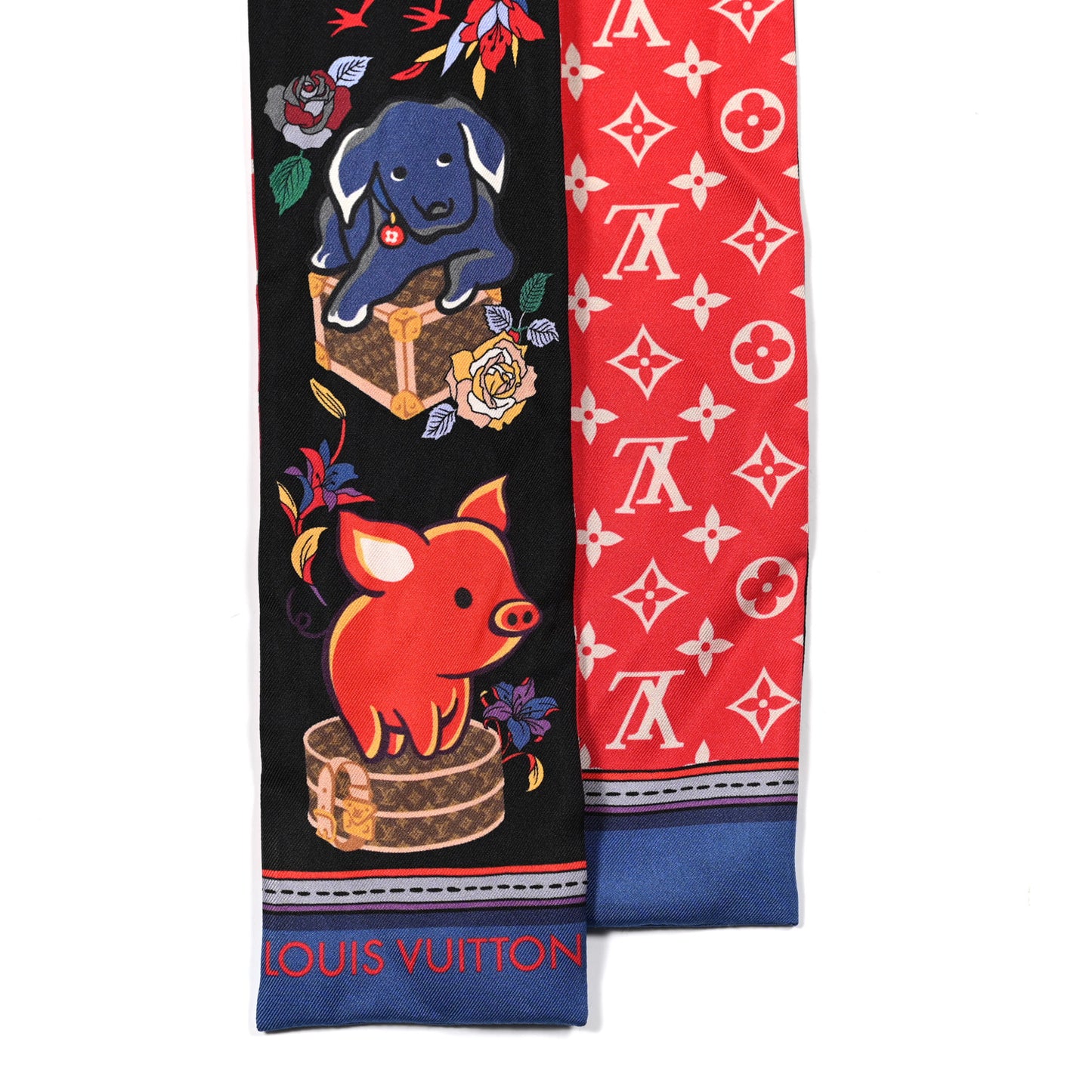 Silk Monogram Superstition Bandeau Black