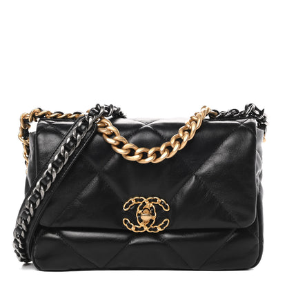 Chanel Goatskin Quilted Medium 19 Flap Black 1 of 11
