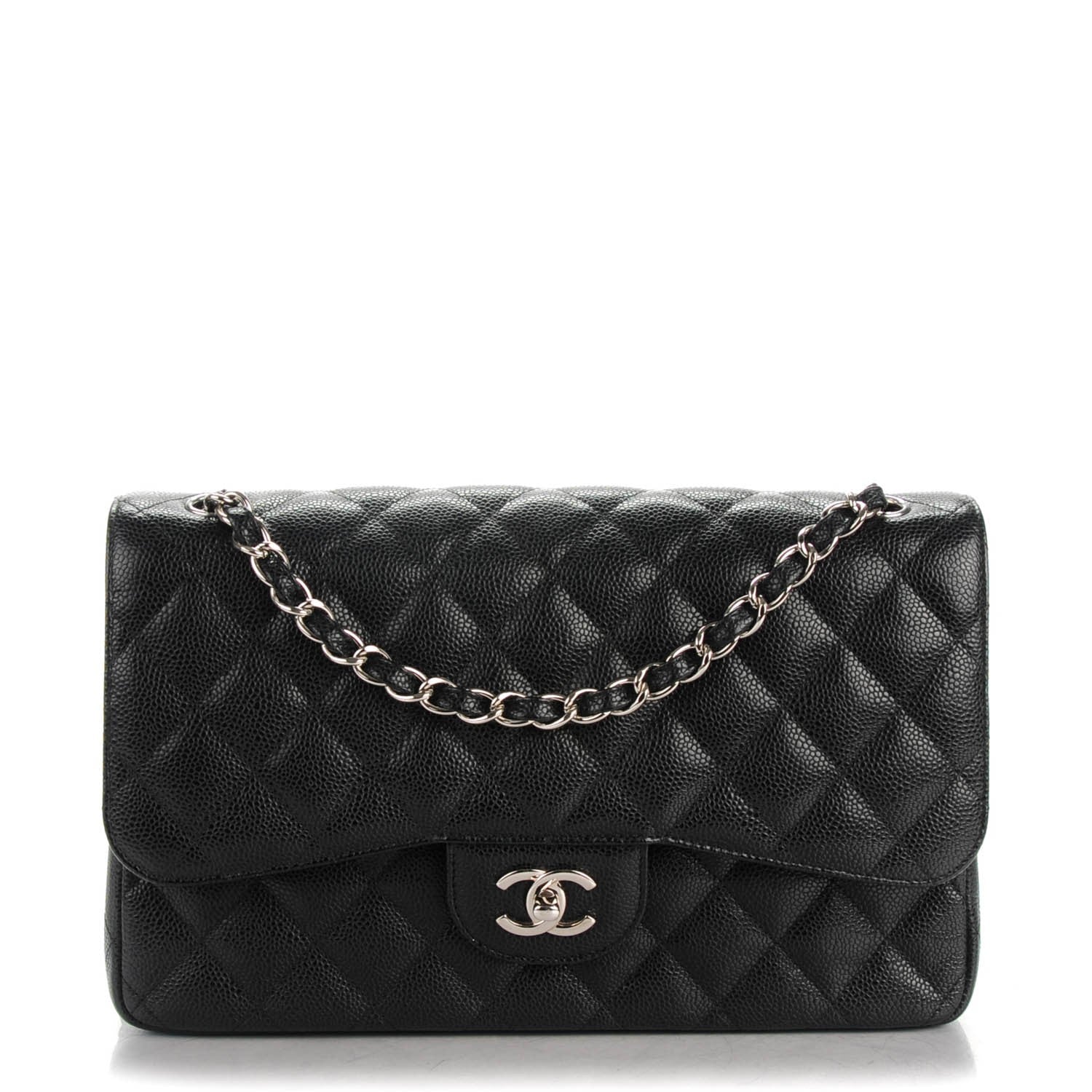 Chanel Caviar Quilted Jumbo Double Flap Black 1 of 8