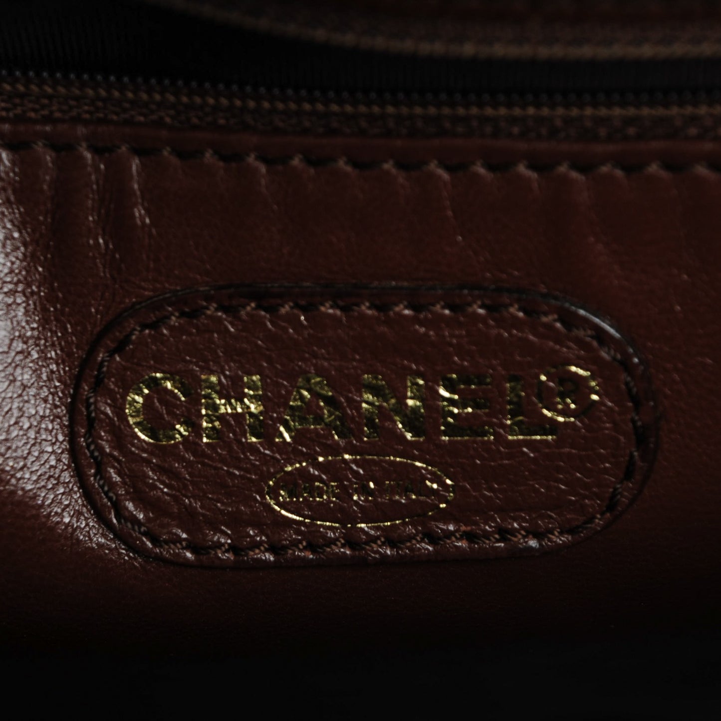 Grained Calfskin Flap Shoulder Bag Brown