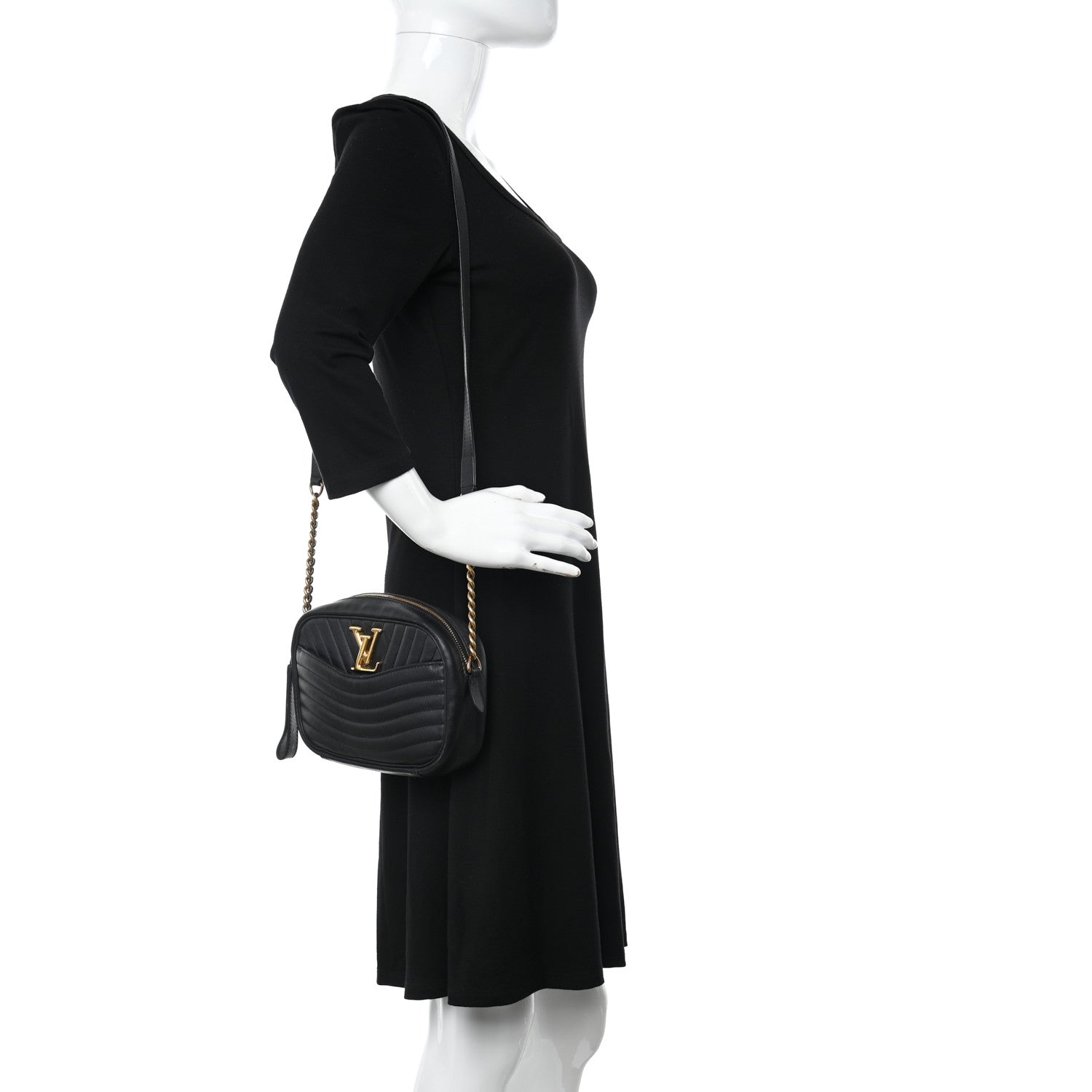 Louis Vuitton Calfskin New Wave Camera Bag Black 2 of 10