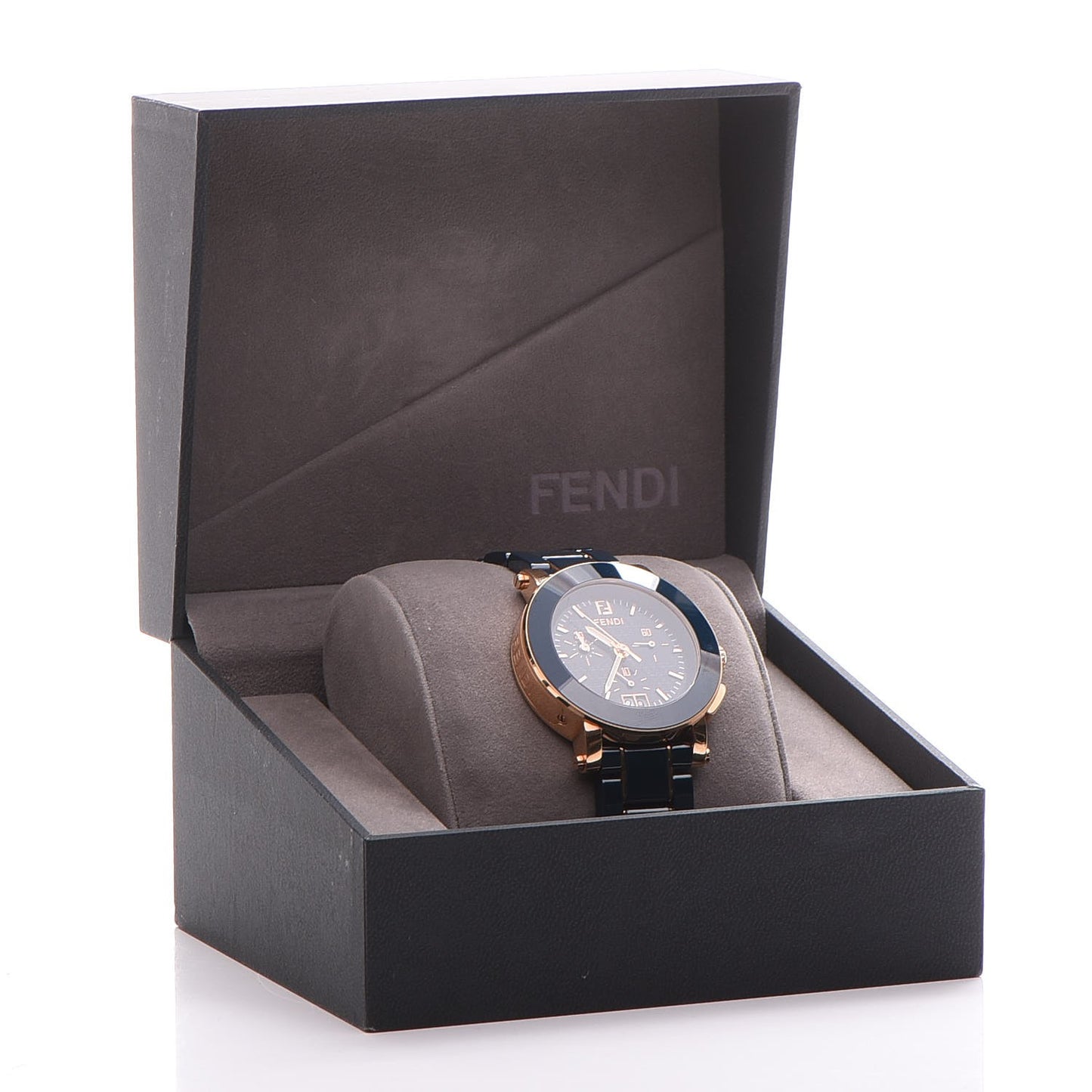 Stainless Steel Ceramic 38mm Chronograph Quartz Watch Blue