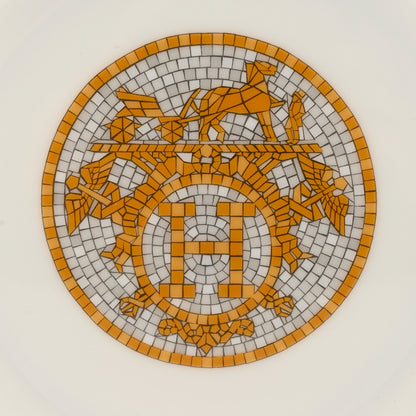 Hermes Porcelain Mosaique Au 24 Soup Bowl Gold 3 of 6