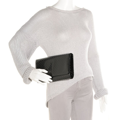 Gucci Patent Microguccissima Medium Broadway Evening Clutch Black 2 of 7