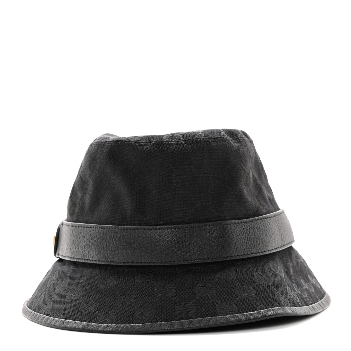Monogram Textured Dollar Calfskin GG Jago Bucket Hat Black