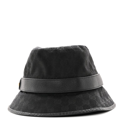 Gucci Monogram Textured Dollar Calfskin GG Jago Bucket Hat Black 4 of 11