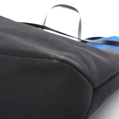 Prada Canapa Racing Logo Shopping Tote Black Azzurro 13 of 14
