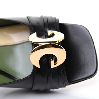 Gucci Malaga Kid Half Moon GG Square Toe Slide Sandals 38.5 Black 9 of 10