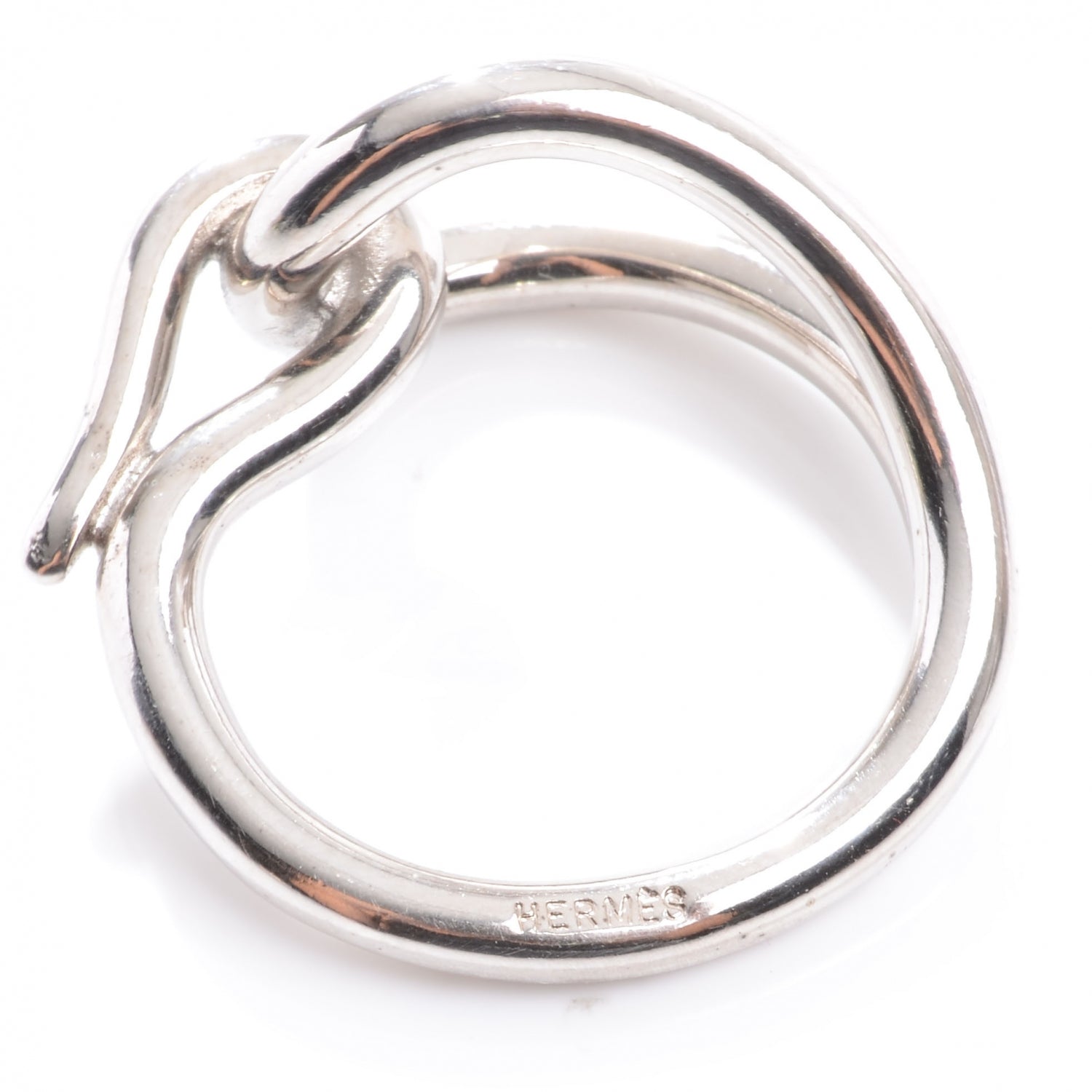 Hermes Knot Scarf Ring Silver 3 of 4
