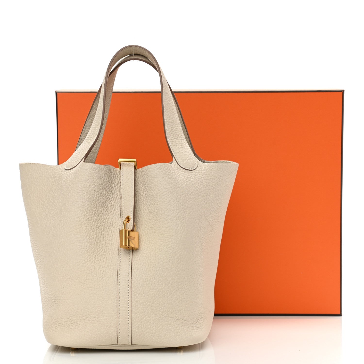 Hermes Taurillon Clemence Picotin Lock 22 MM Craie 12 of 12