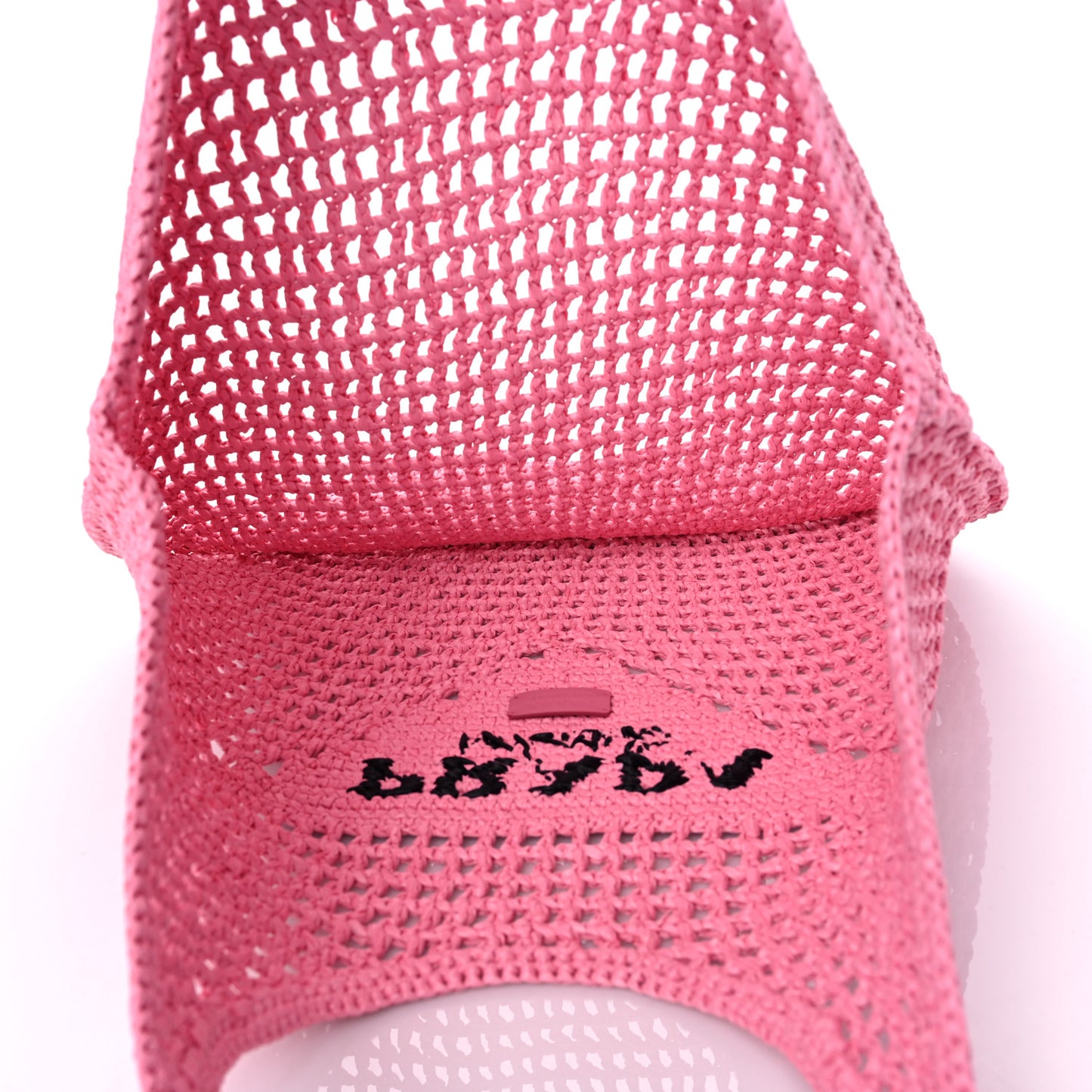 Yarn Raffia Effect Crochet Logo Embroidered Shopping Tote Bag Petalo