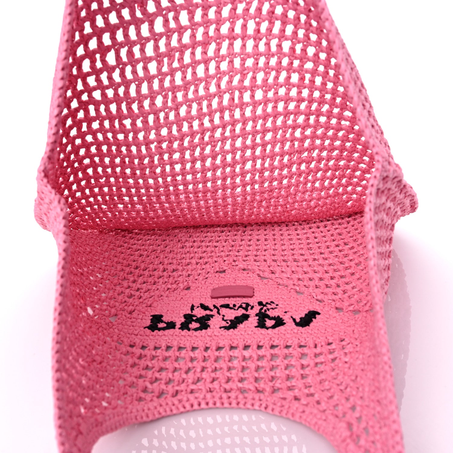 Prada Yarn Raffia Effect Crochet Logo Embroidered Shopping Tote Bag Petalo 5 of 8