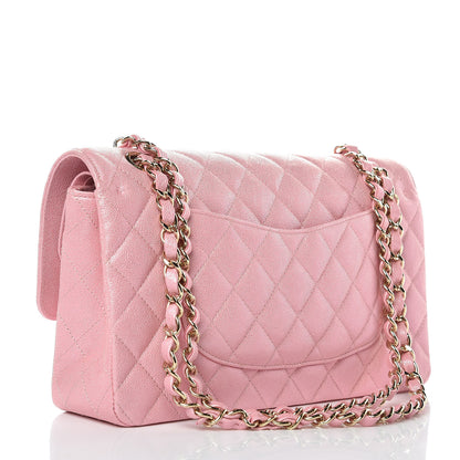 Chanel Iridescent Caviar Quilted Medium Double Flap Rose Pink 3 of 10