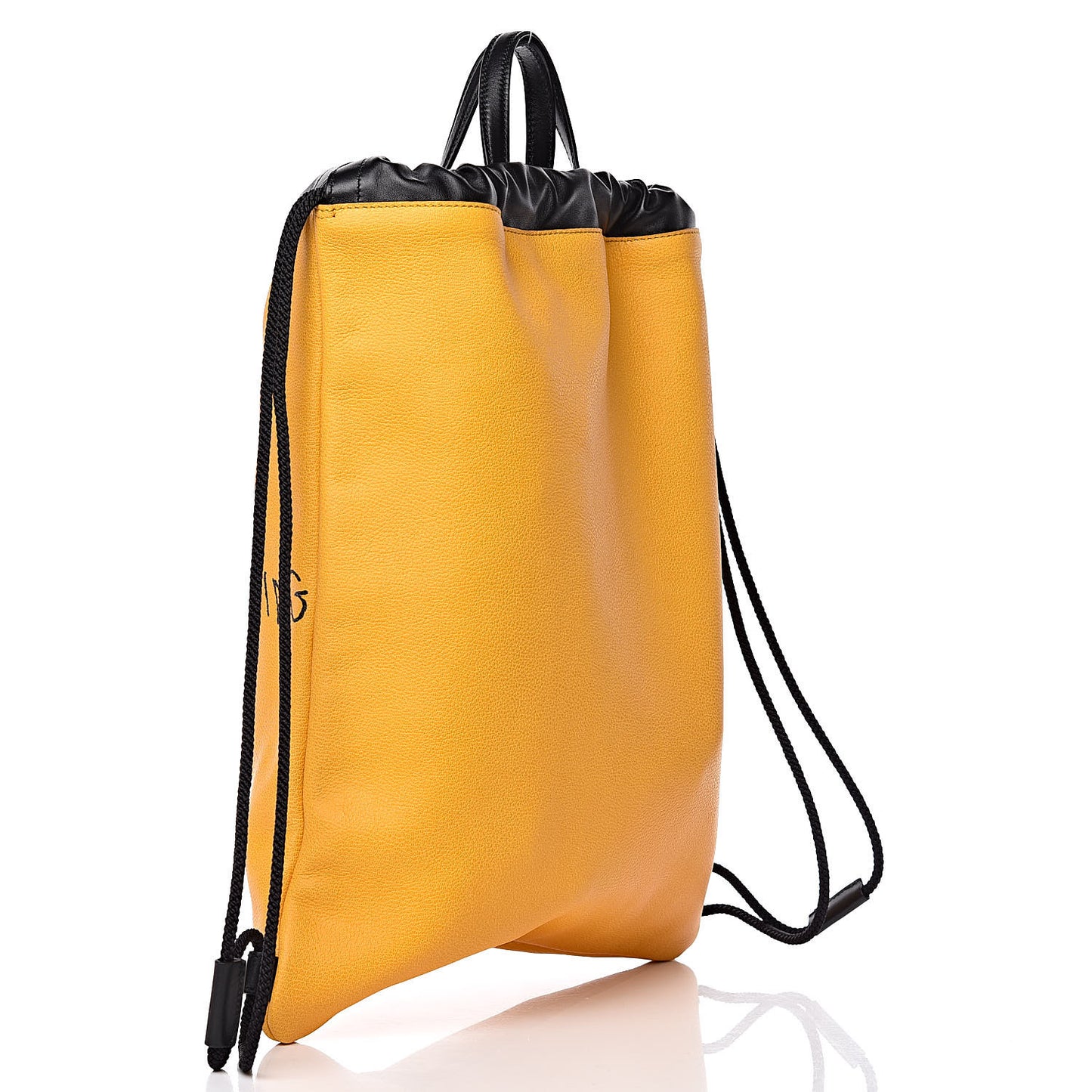 Calfskin Coco Capitan Logo Drawstring Backpack Yellow